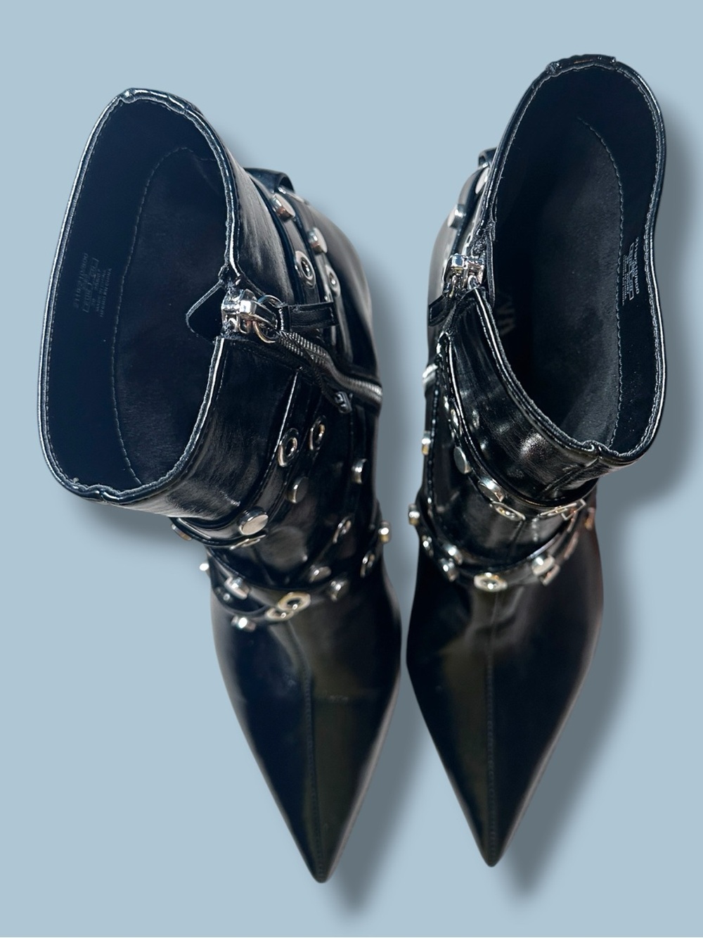 Never Worn Zara Metal Wrap Buckle Trim Heeled Booties. Size 8 - Picture 8 of 11